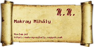 Makray Mihály névjegykártya